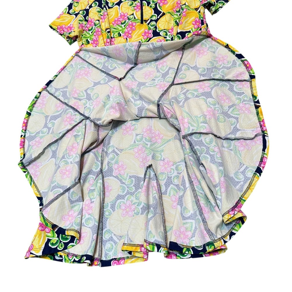 IBKUL Godet Golf Dress Lemon Floral Print UPF50 Cooling Zip Performance S - Picture 11 of 14